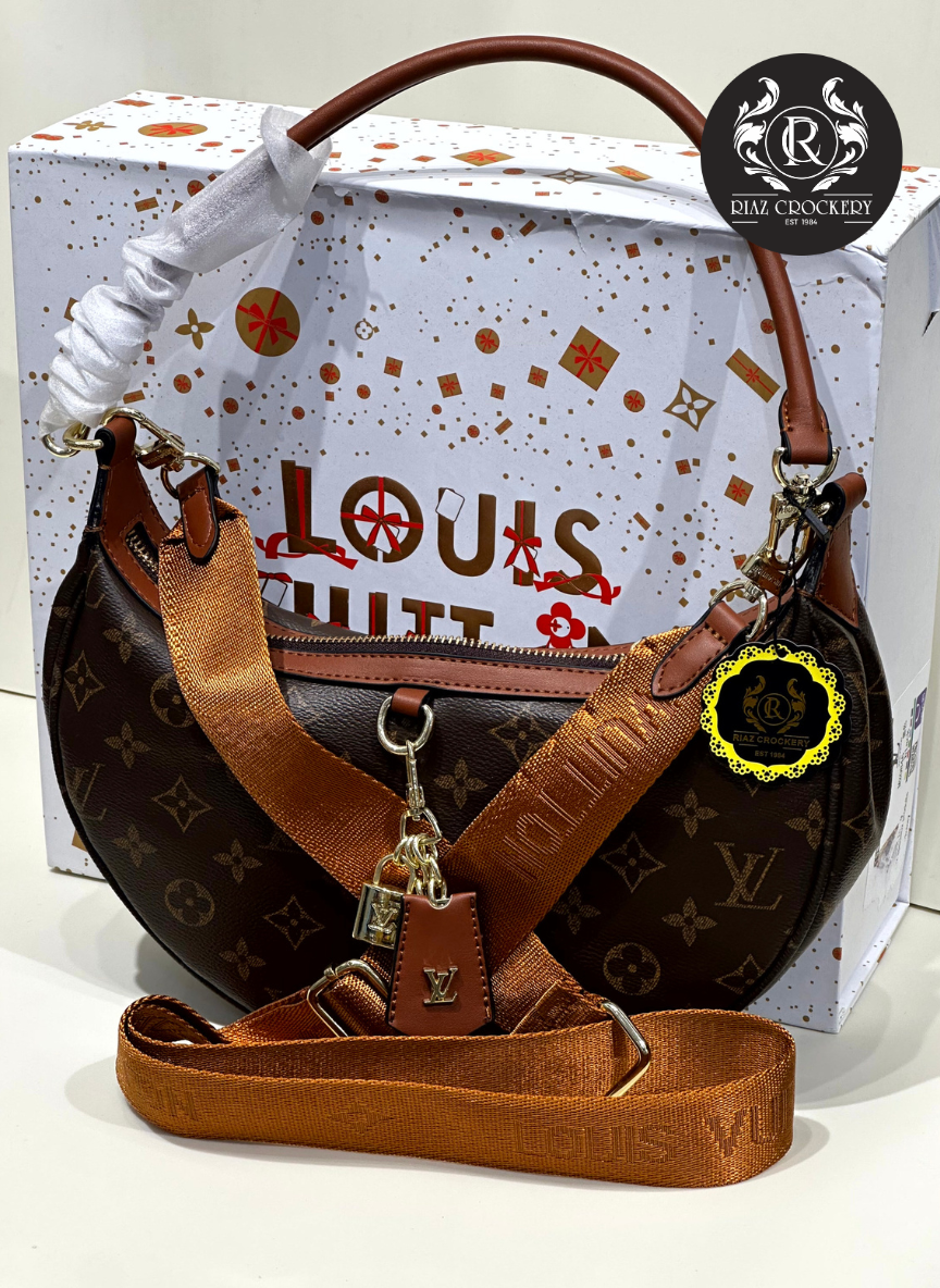 BROWN FLOWER CARRY PURSE LV